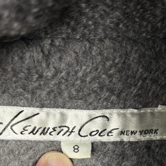 Kenneth Cole Women’s Wool Blend Double Breasted Coat Gray Size 8 Thigh Length - Picture 12 of 14